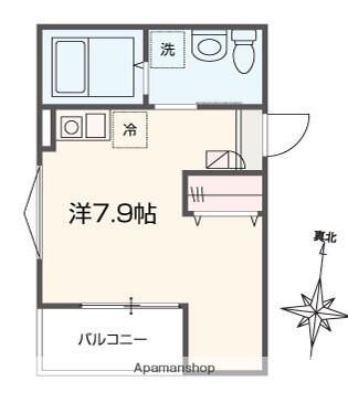 MELLAS淵野辺Ⅵ(ワンルーム/1階)の間取り写真