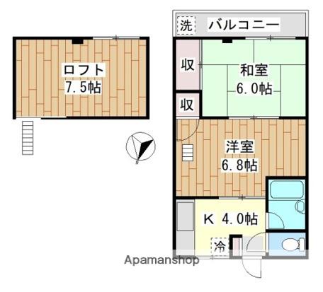 シティーリ高津(2K/2階)の間取り写真