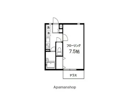 キューブ高田(1K/1階)の間取り写真