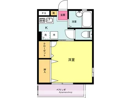 道灌山フラッツ(1K/2階)の間取り写真