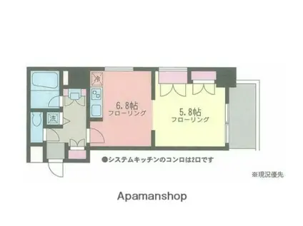 ペレネAI(1DK/4階)の間取り写真