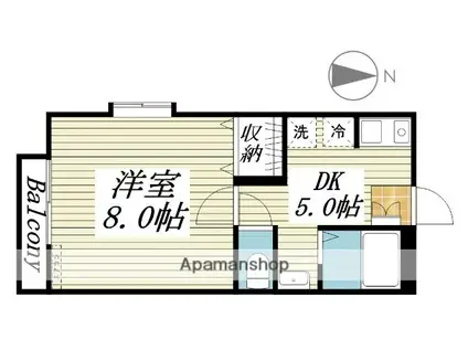 マ・モール弘明寺1(1DK/1階)の間取り写真