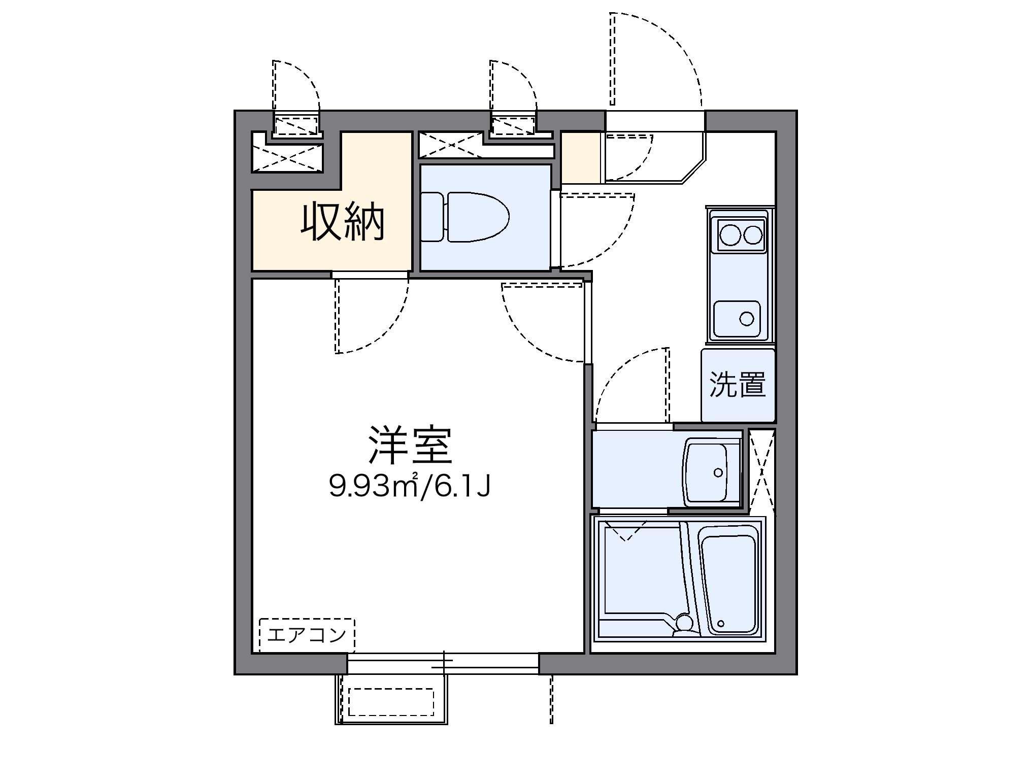 レオネクストエステーラⅡ(1K/4階)の間取り写真