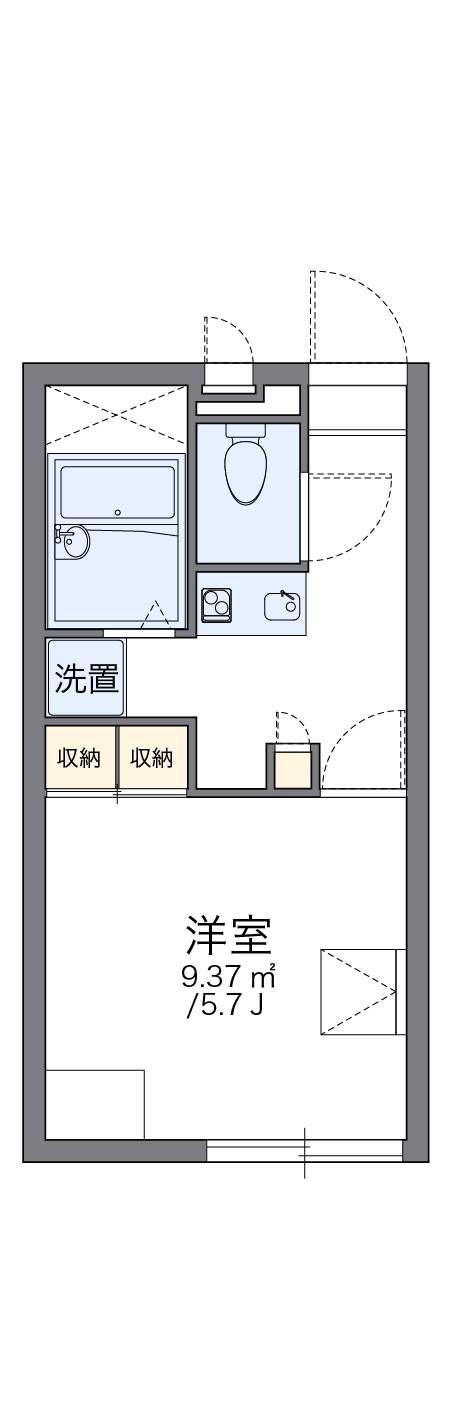 レオパレスクレインパインⅡ(1K/1階)の間取り写真