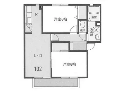 ハイツタチバナA(2LDK/1階)の間取り写真