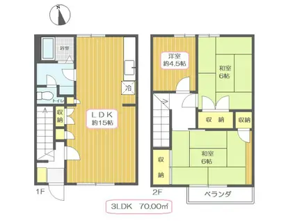 サンベルテ戸塚(3LDK/1階)の間取り写真