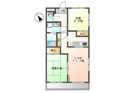 メゾンドリーム(2LDK/3階)の間取り写真