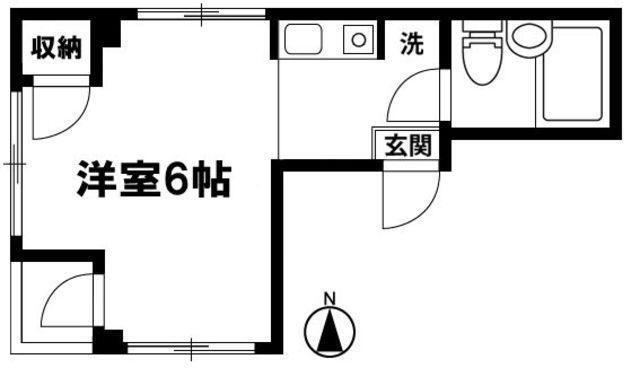 コーポエルム(ワンルーム/2階)の間取り写真