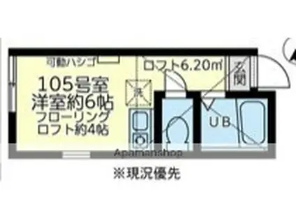 ユナイト七島スカイサンフラワー(ワンルーム/1階)の間取り写真