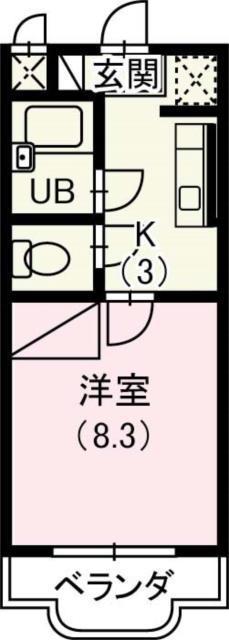 テクトピア秦野(1K/3階)の間取り写真