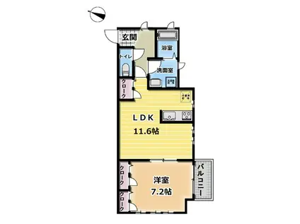 グランエスポワール湘南辻堂(1LDK/2階)の間取り写真