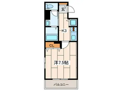コンフォール南太田(1K/5階)の間取り写真