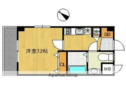 オセアン港南中央ビル(1K/6階)の間取り写真