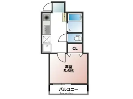 PMZ希望ヶ丘(1K/2階)の間取り写真