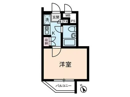 リーセントパレス神木本町(1K/4階)の間取り写真