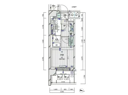 メインステージ川崎ウエスト(1K/2階)の間取り写真