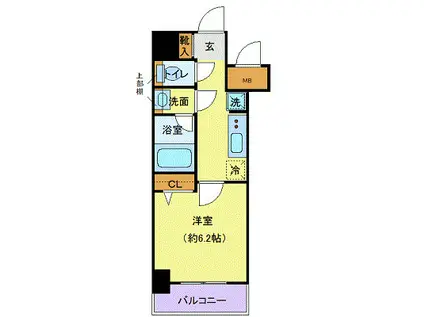 リーフコンフォート本厚木(1K/7階)の間取り写真
