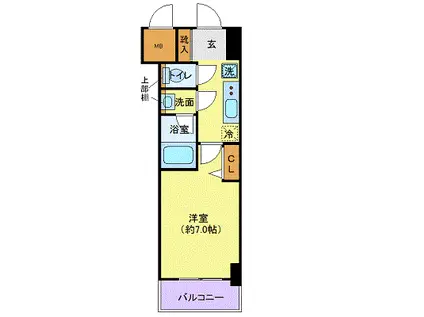 リーフコンフォート本厚木(1K/11階)の間取り写真