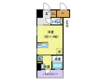 リーフコンフォート本厚木(ワンルーム/8階)の間取り写真