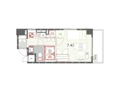 コスモリード大森(1K/8階)の間取り写真