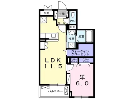 ドエル・コンフォート(1LDK/2階)の間取り写真