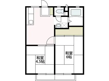 大倉山マリンハイツ(2DK/2階)の間取り写真