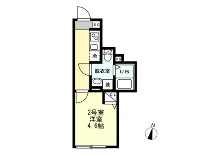 INSIDEGROVEEVE(1K/1階)の間取り写真