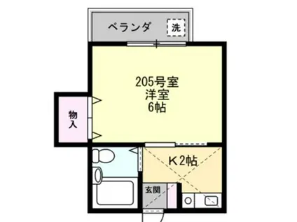 エルムハイツ追浜(1K/2階)の間取り写真