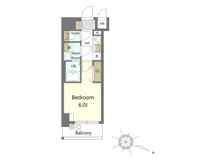 SーFORT茅ヶ崎(1K/5階)の間取り写真