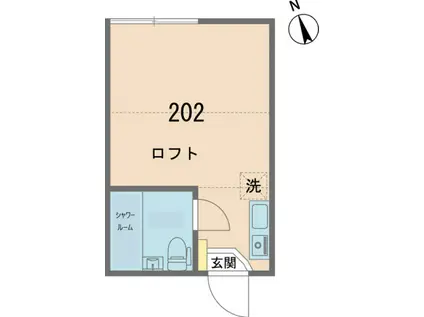 ティアラ横浜鶴見(ワンルーム/2階)の間取り写真
