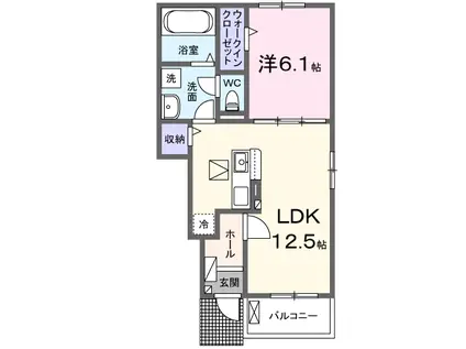 コルニオーロ(1LDK/1階)の間取り写真