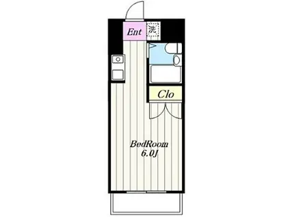 セントラル本厚木(ワンルーム/5階)の間取り写真