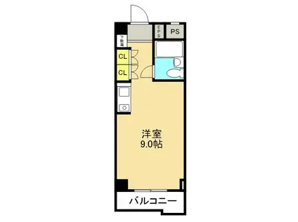 ベルフラワーハイツ伊勢原(ワンルーム/6階)の間取り写真