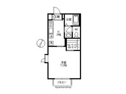 ルミナール辻堂南(1K/1階)の間取り写真