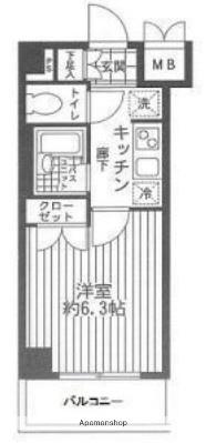 ヴェルステージ町田駅前(1K/3階)の間取り写真