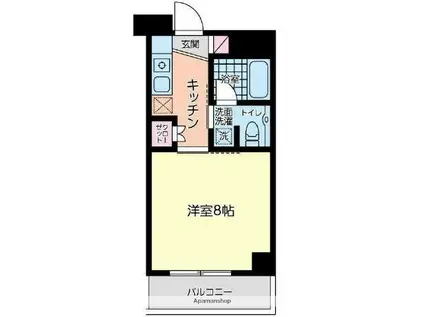 ユニバーサル藤沢ビル(1K/2階)の間取り写真