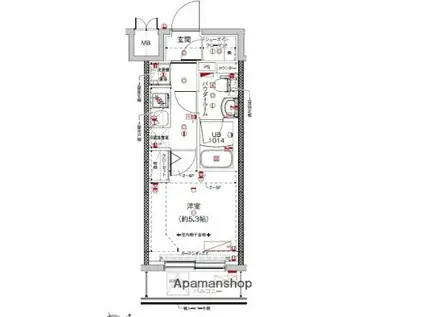 クラリッサ新綱島(1K/2階)の間取り写真