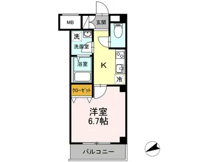 SUN RESIDENCE(1K/3階)の間取り写真