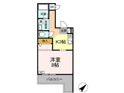 EXCELCOURT124-B(1K/3階)の間取り写真