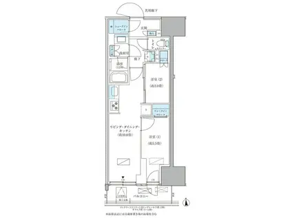 パークアクシス品川天王洲アイル(2LDK/2階)の間取り写真