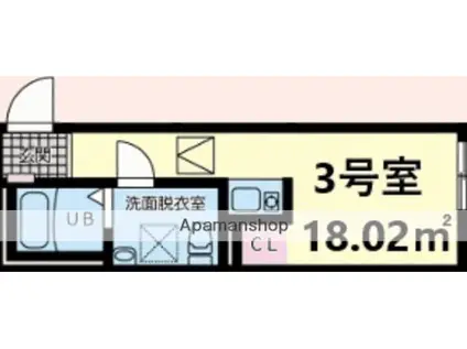 グランディールさがみ野(ワンルーム/2階)の間取り写真