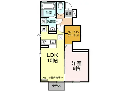 ルミエールK(1LDK/1階)の間取り写真