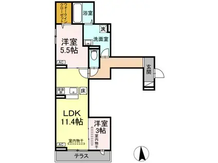 コグワルツ(2LDK/1階)の間取り写真