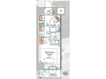 エストゥルース横浜蒔田(1K/1階)の間取り写真