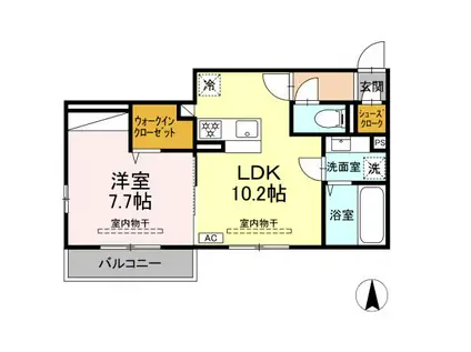 SAME SKY(1LDK/2階)の間取り写真