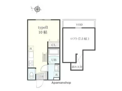 アーリーガーデン横濱山手Ⅱ(ワンルーム/2階)の間取り写真