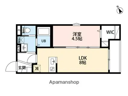 ラネージュ海老名(1LDK/1階)の間取り写真