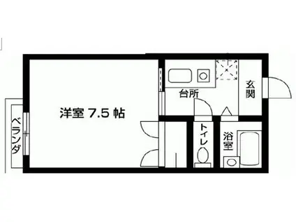 クロノス南矢名1番館(1K/2階)の間取り写真