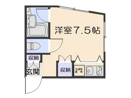 長谷川ハイツ(ワンルーム/2階)の間取り写真