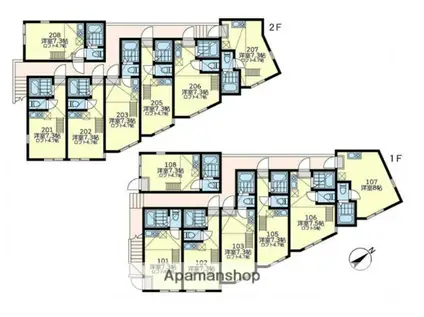 ユナイト六浦セグラーテ(ワンルーム/2階)の間取り写真